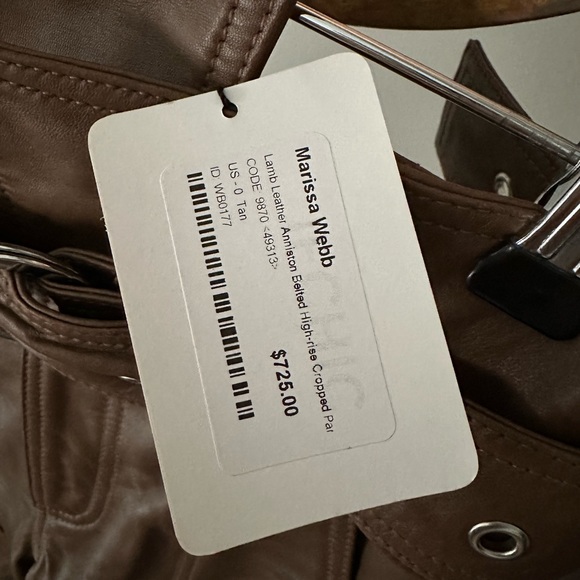 Marissa Webb Anniston cropped leather pant in tan - Picture 6 of 6